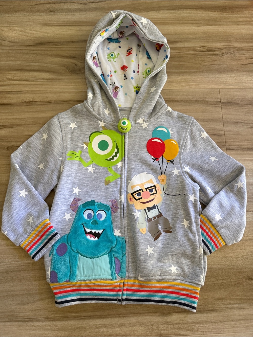 Kids Gray Disney Pixar Monsters & Up Zip Hoodie